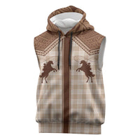 Aloha Hawaii Cowboys Paniolo Sleeveless Hoodie Beige Palaka - Polynesian Pride
