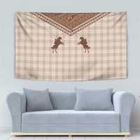 Aloha Hawaii Cowboys Paniolo Tapestry Beige Palaka - Polynesian Pride