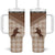 Aloha Hawaii Cowboys Paniolo Tumbler With Handle Beige Palaka - Polynesian Pride