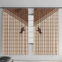 Aloha Hawaii Cowboys Paniolo Window Curtain Beige Palaka - Polynesian Pride