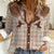 Aloha Hawaii Cowboys Paniolo Women Casual Shirt Beige Palaka - Polynesian Pride