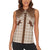 Aloha Hawaii Cowboys Paniolo Women Sleeveless Polo Shirt Beige Palaka - Polynesian Pride