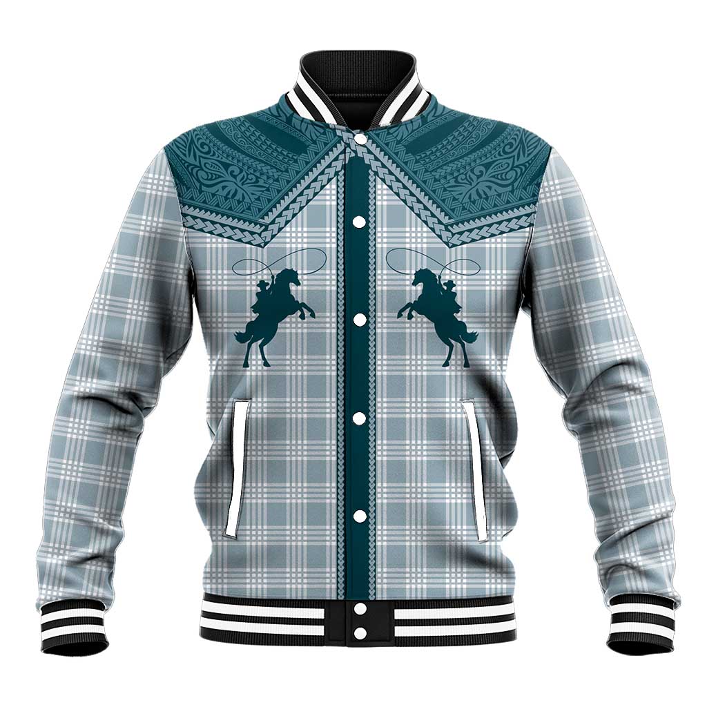 Aloha Hawaii Cowboys Paniolo Baseball Jacket Teal Palaka LT7 Unisex Teal - Polynesian Pride