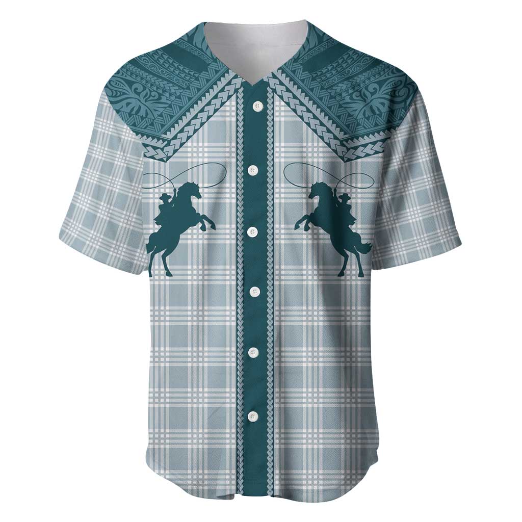 Aloha Hawaii Cowboys Paniolo Baseball Jersey Teal Palaka - Polynesian Pride