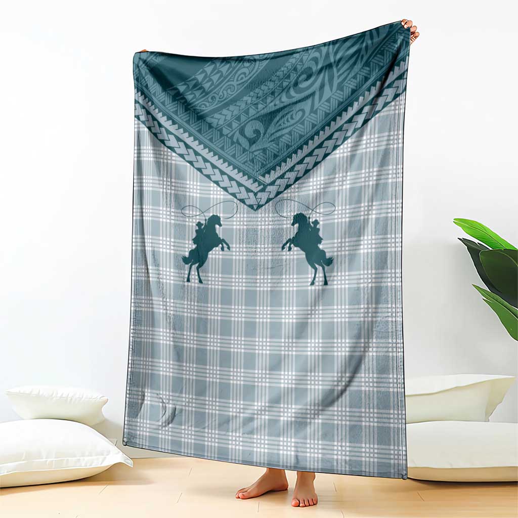 Aloha Hawaii Cowboys Paniolo Blanket Teal Palaka - Polynesian Pride