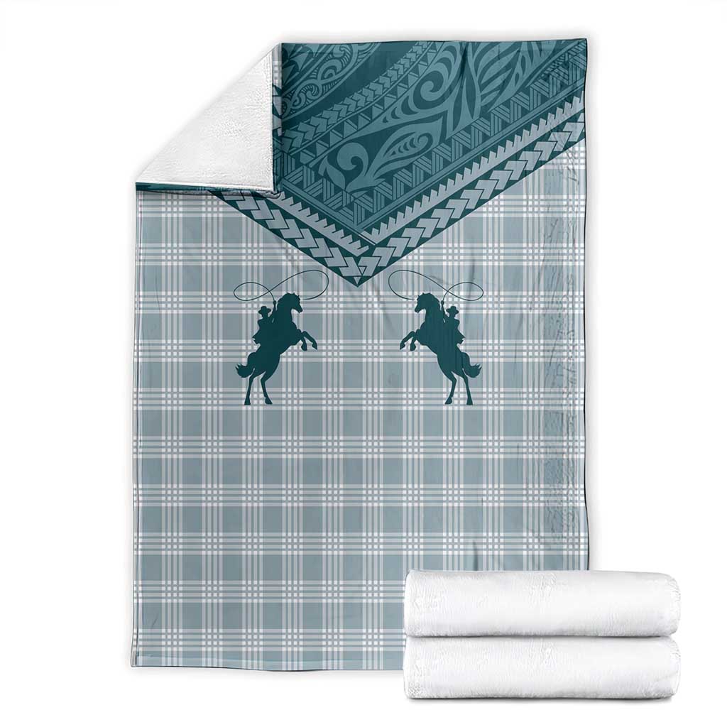 Aloha Hawaii Cowboys Paniolo Blanket Teal Palaka - Polynesian Pride