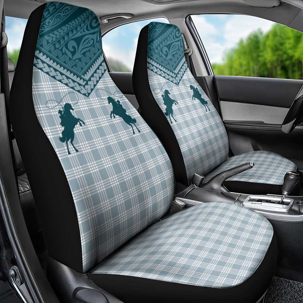 Aloha Hawaii Cowboys Paniolo Car Seat Cover Teal Palaka - Polynesian Pride