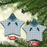 Aloha Hawaii Cowboys Paniolo Ceramic Ornament Teal Palaka - Polynesian Pride