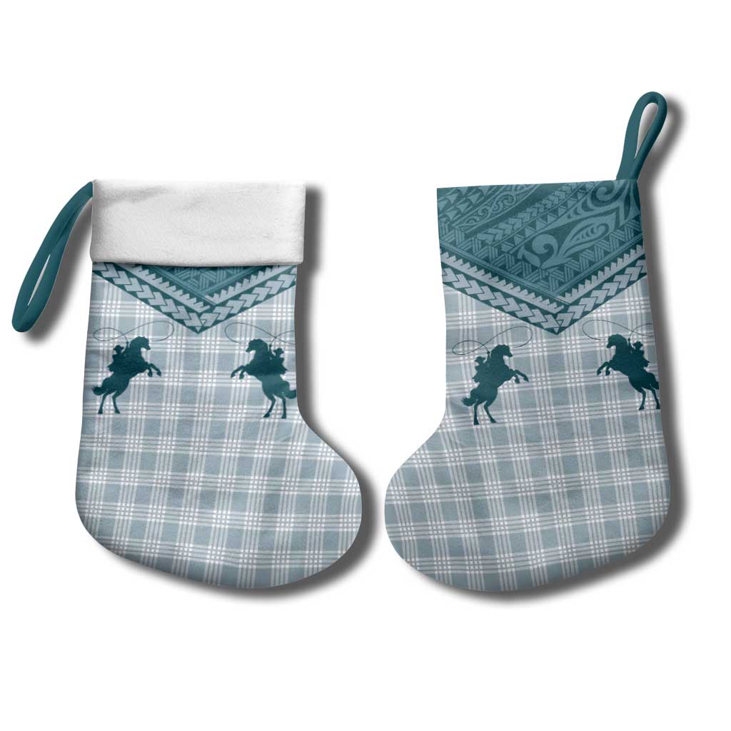 Aloha Hawaii Cowboys Paniolo Christmas Stocking Teal Palaka - Polynesian Pride
