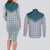 Aloha Hawaii Cowboys Paniolo Couples Matching Long Sleeve Bodycon Dress and Long Sleeve Button Shirt Teal Palaka - Polynesian Pride