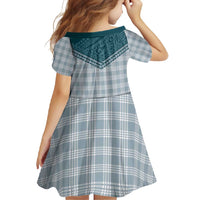 Aloha Hawaii Cowboys Paniolo Family Matching Off Shoulder Maxi Dress and Hawaiian Shirt Teal Palaka - Polynesian Pride