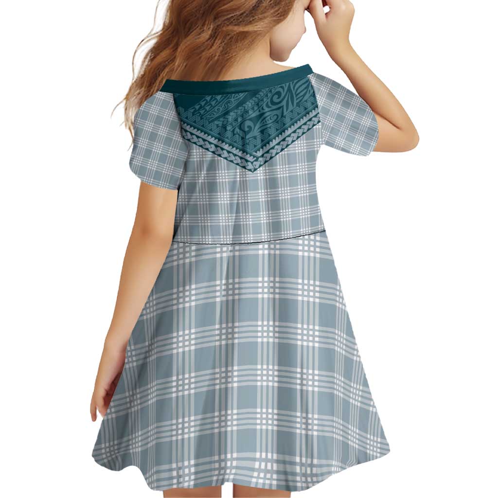 Aloha Hawaii Cowboys Paniolo Family Matching Off Shoulder Short Dress and Hawaiian Shirt Teal Palaka - Polynesian Pride