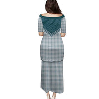 Aloha Hawaii Cowboys Paniolo Family Matching Puletasi and Hawaiian Shirt Teal Palaka - Polynesian Pride