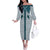 Aloha Hawaii Cowboys Paniolo Off The Shoulder Long Sleeve Dress Teal Palaka - Polynesian Pride