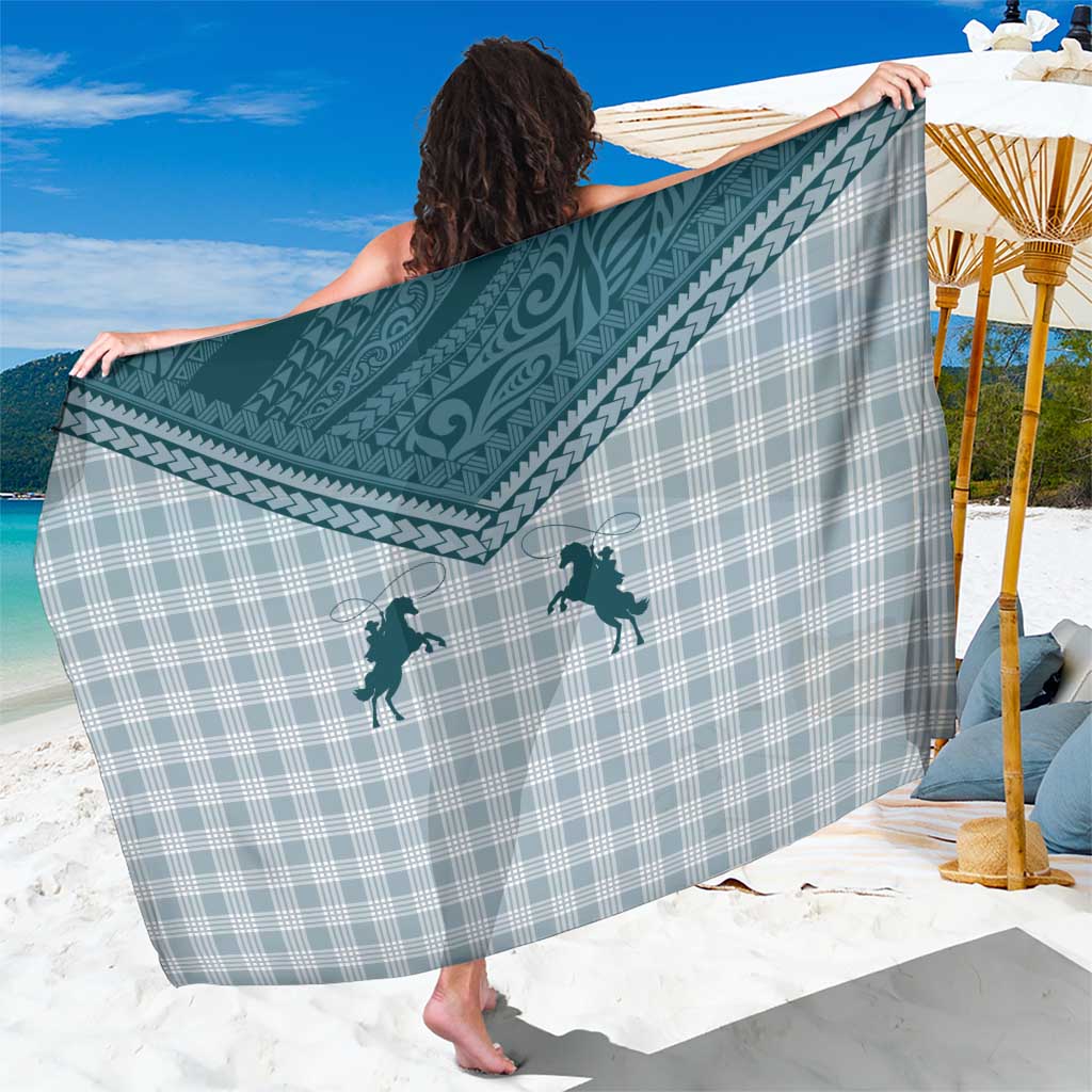 Aloha Hawaii Cowboys Paniolo Sarong Teal Palaka - Polynesian Pride
