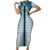 Aloha Hawaii Cowboys Paniolo Short Sleeve Bodycon Dress Teal Palaka - Polynesian Pride