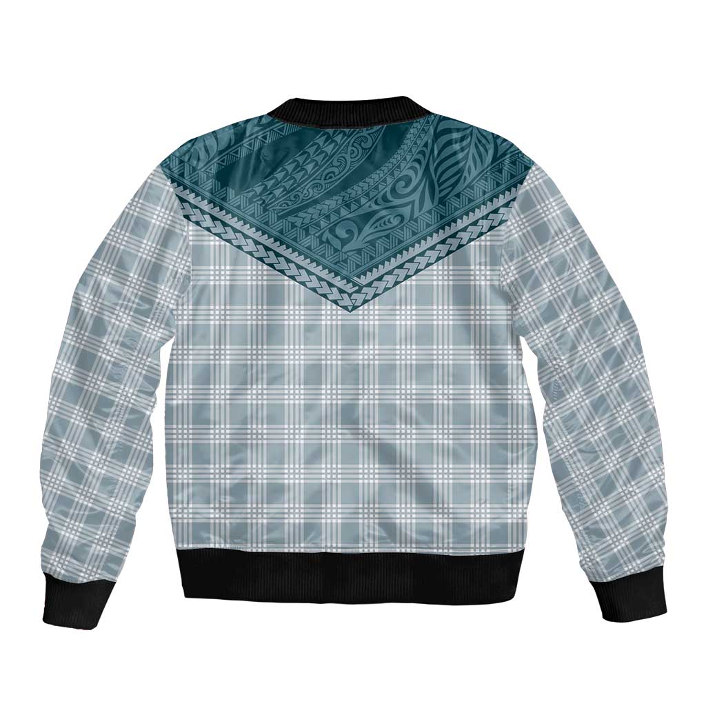 Aloha Hawaii Cowboys Paniolo Sleeve Zip Bomber Jacket Teal Palaka - Polynesian Pride