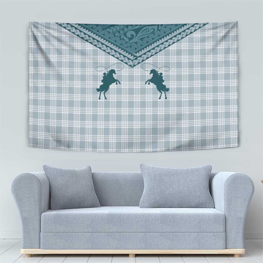 Aloha Hawaii Cowboys Paniolo Tapestry Teal Palaka - Polynesian Pride