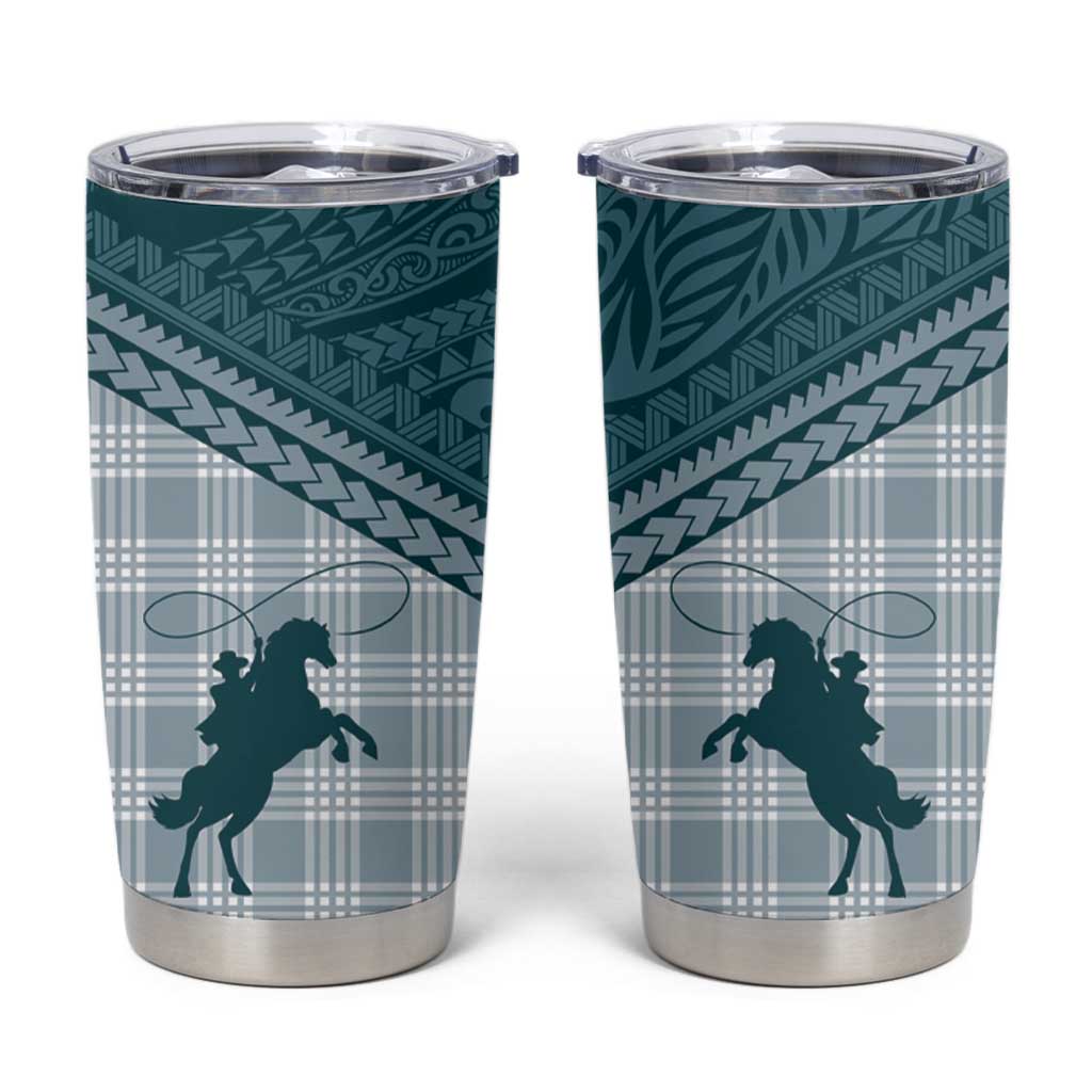 Aloha Hawaii Cowboys Paniolo Tumbler Cup Teal Palaka - Polynesian Pride
