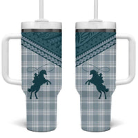 Aloha Hawaii Cowboys Paniolo Tumbler With Handle Teal Palaka - Polynesian Pride