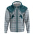 Aloha Hawaii Cowboys Paniolo Zip Hoodie Teal Palaka - Polynesian Pride