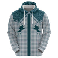 Aloha Hawaii Cowboys Paniolo Zip Hoodie Teal Palaka - Polynesian Pride