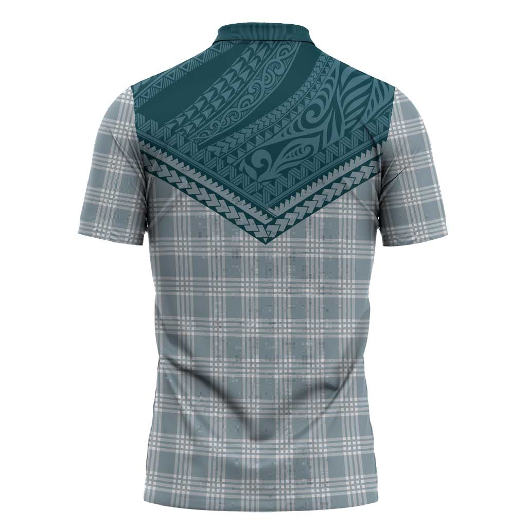 Aloha Hawaii Cowboys Paniolo Zipper Polo Shirt Teal Palaka - Polynesian Pride