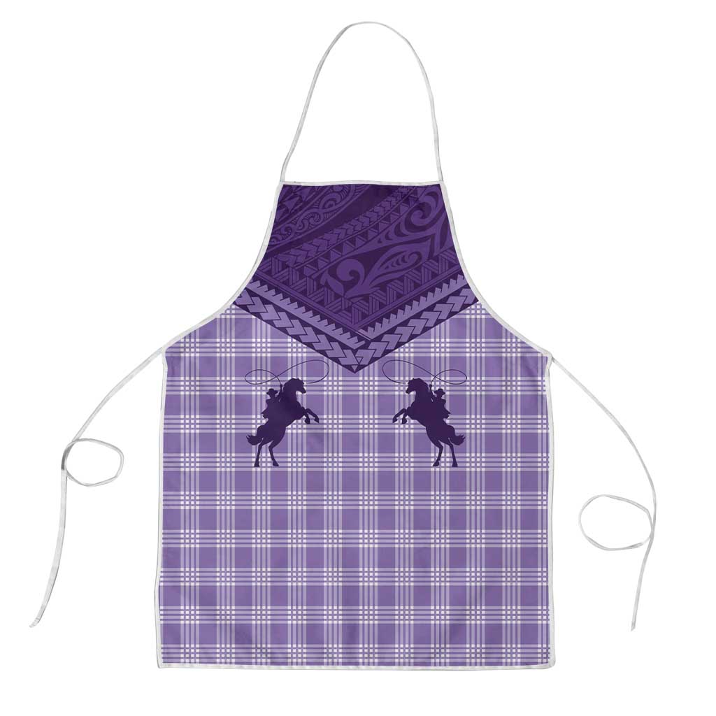 Aloha Hawaii Cowboys Paniolo Apron Violet Palaka LT7 Purple - Polynesian Pride