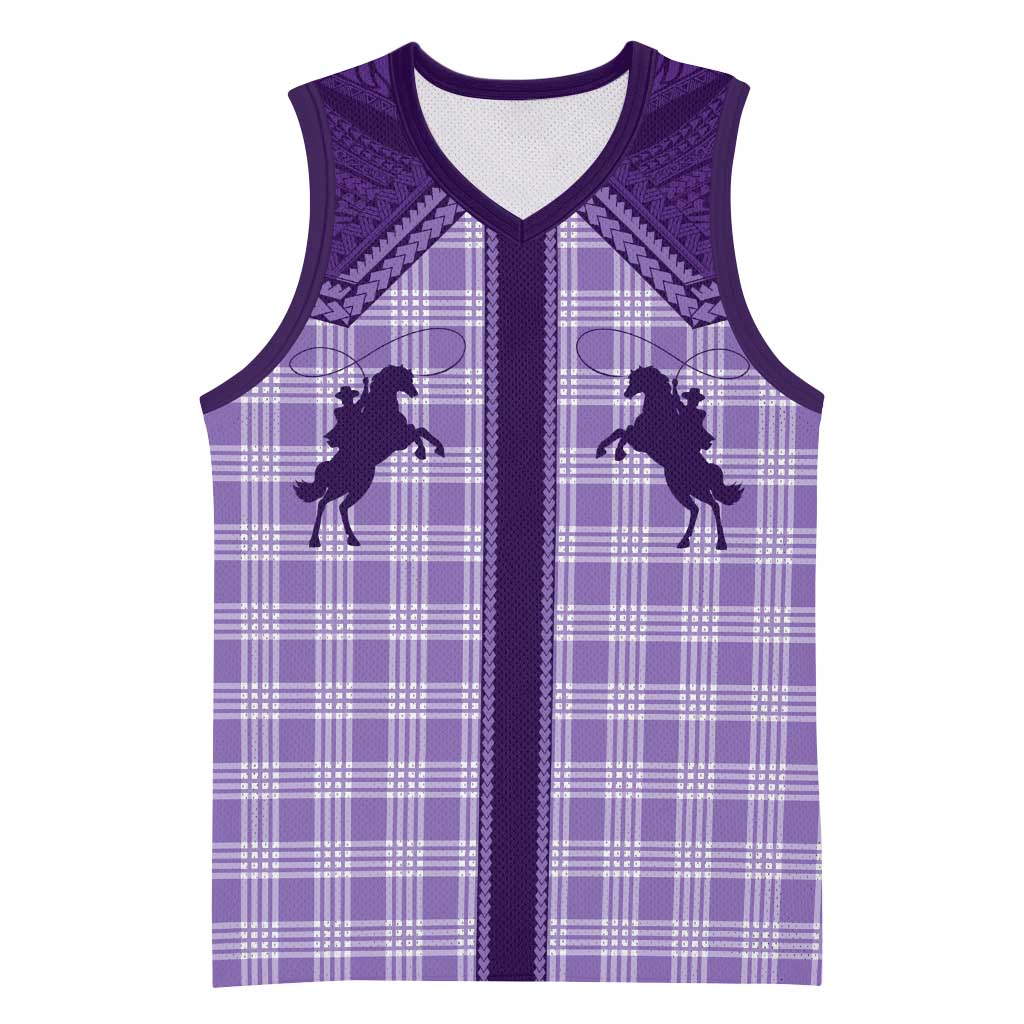Aloha Hawaii Cowboys Paniolo Basketball Jersey Violet Palaka LT7 Unisex Purple - Polynesian Pride