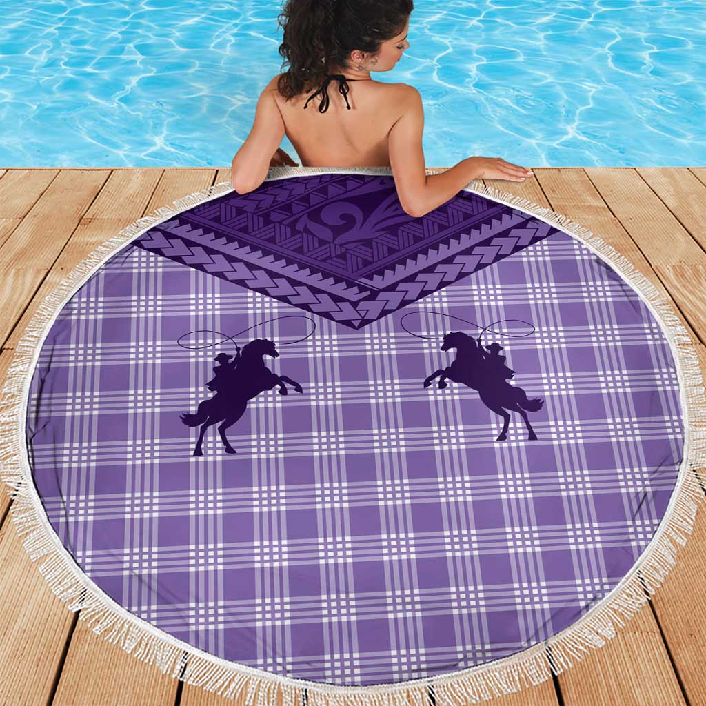 Aloha Hawaii Cowboys Paniolo Beach Blanket Violet Palaka - Polynesian Pride