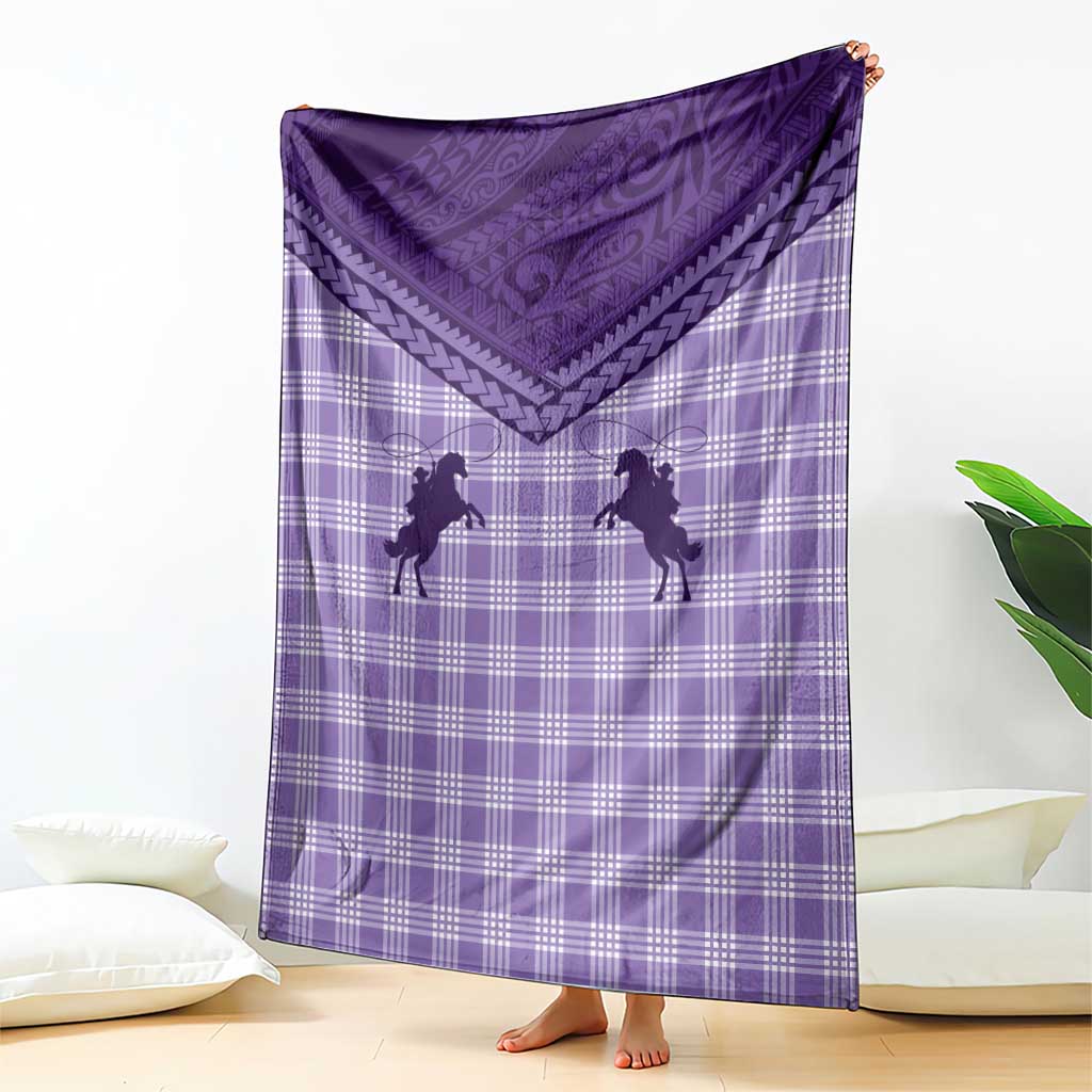 Aloha Hawaii Cowboys Paniolo Blanket Violet Palaka - Polynesian Pride