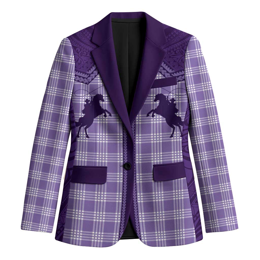 Aloha Hawaii Cowboys Paniolo Blazer Violet Palaka LT7 Unisex Purple - Polynesian Pride