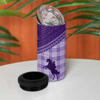 Aloha Hawaii Cowboys Paniolo 4 in 1 Can Cooler Tumbler Violet Palaka - Polynesian Pride