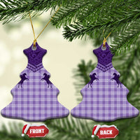 Aloha Hawaii Cowboys Paniolo Ceramic Ornament Violet Palaka - Polynesian Pride