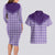 Aloha Hawaii Cowboys Paniolo Couples Matching Long Sleeve Bodycon Dress and Hawaiian Shirt Violet Palaka - Polynesian Pride