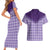 Aloha Hawaii Cowboys Paniolo Couples Matching Short Sleeve Bodycon Dress and Hawaiian Shirt Violet Palaka - Polynesian Pride
