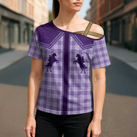 Aloha Hawaii Cowboys Paniolo Cross Shoulder Shirt Violet Palaka - Polynesian Pride