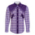 Aloha Hawaii Cowboys Paniolo Family Matching Off The Shoulder Long Sleeve Dress and Hawaiian Shirt Violet Palaka - Polynesian Pride