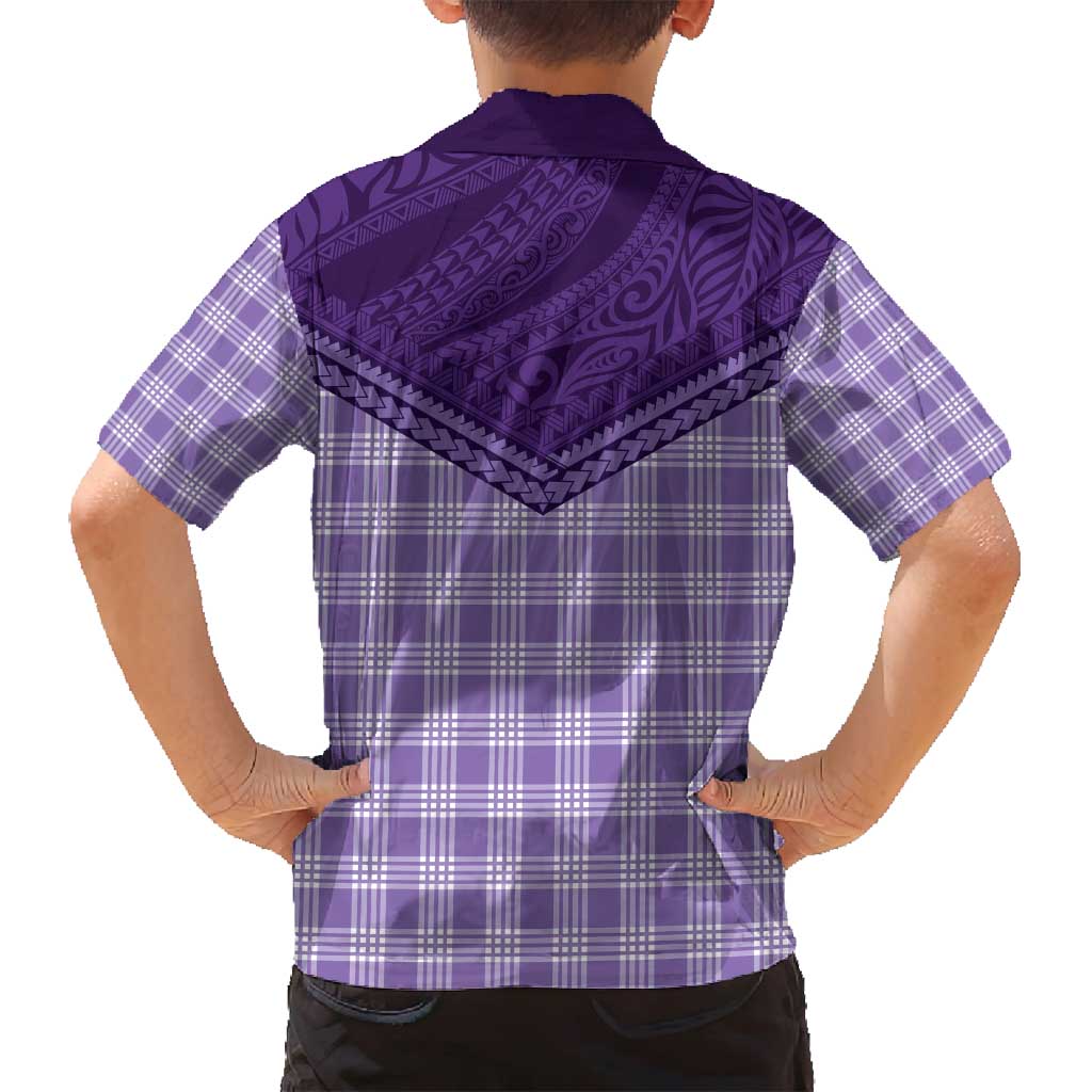 Aloha Hawaii Cowboys Paniolo Family Matching Tank Maxi Dress and Hawaiian Shirt Violet Palaka - Polynesian Pride