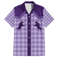 Aloha Hawaii Cowboys Paniolo Family Matching Tank Maxi Dress and Hawaiian Shirt Violet Palaka - Polynesian Pride
