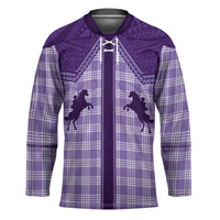 Aloha Hawaii Cowboys Paniolo Hockey Jersey Violet Palaka - Polynesian Pride
