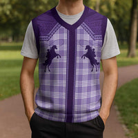 Aloha Hawaii Cowboys Paniolo Christmas Knitted V-Neck Vest Violet Palaka - Polynesian Pride