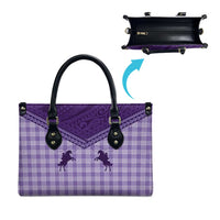 Aloha Hawaii Cowboys Paniolo Leather Bag Violet Palaka - Polynesian Pride