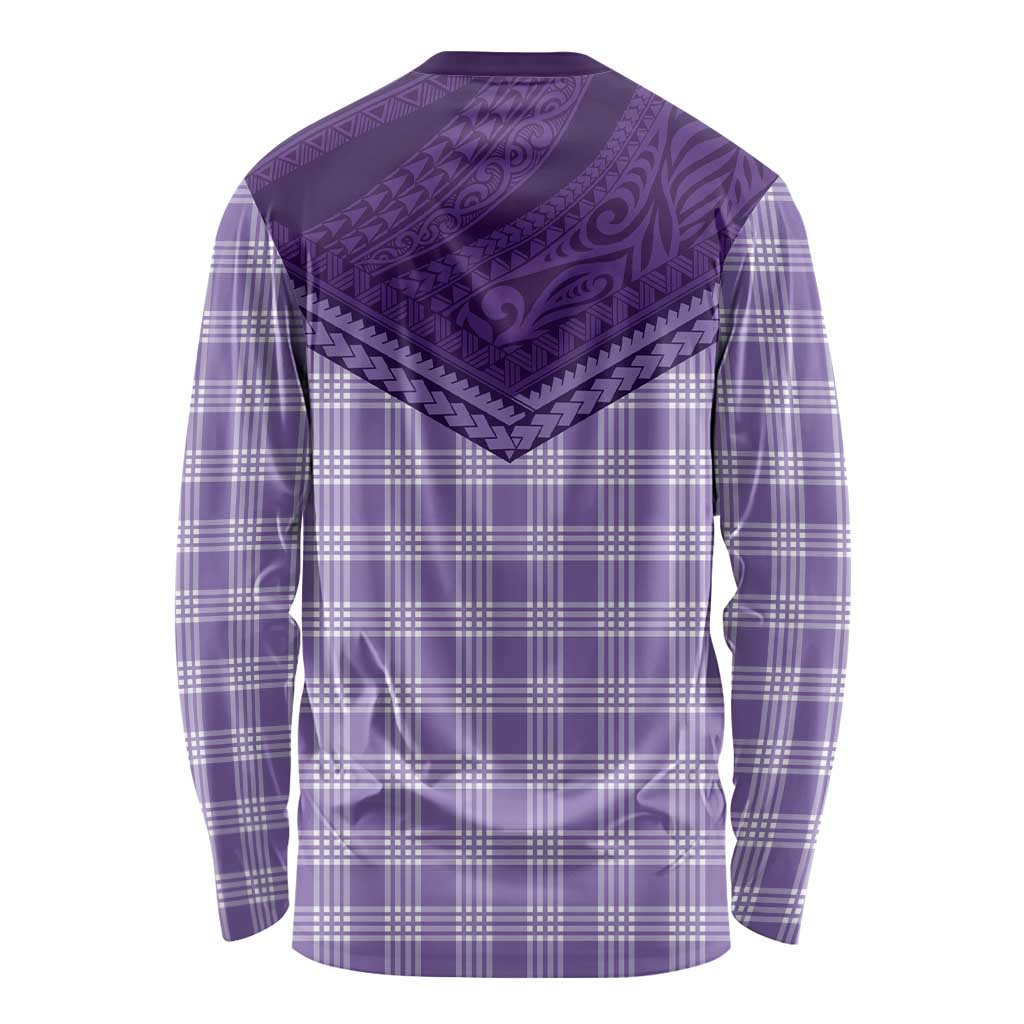 Aloha Hawaii Cowboys Paniolo Long Sleeve Shirt Violet Palaka - Polynesian Pride