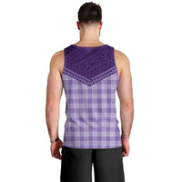 Aloha Hawaii Cowboys Paniolo Men Tank Top Violet Palaka - Polynesian Pride