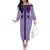Aloha Hawaii Cowboys Paniolo Off The Shoulder Long Sleeve Dress Violet Palaka - Polynesian Pride