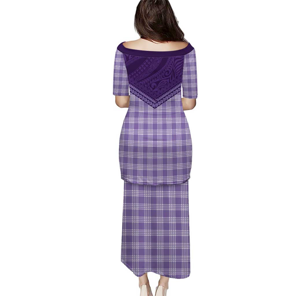 Aloha Hawaii Cowboys Paniolo Puletasi Violet Palaka - Polynesian Pride