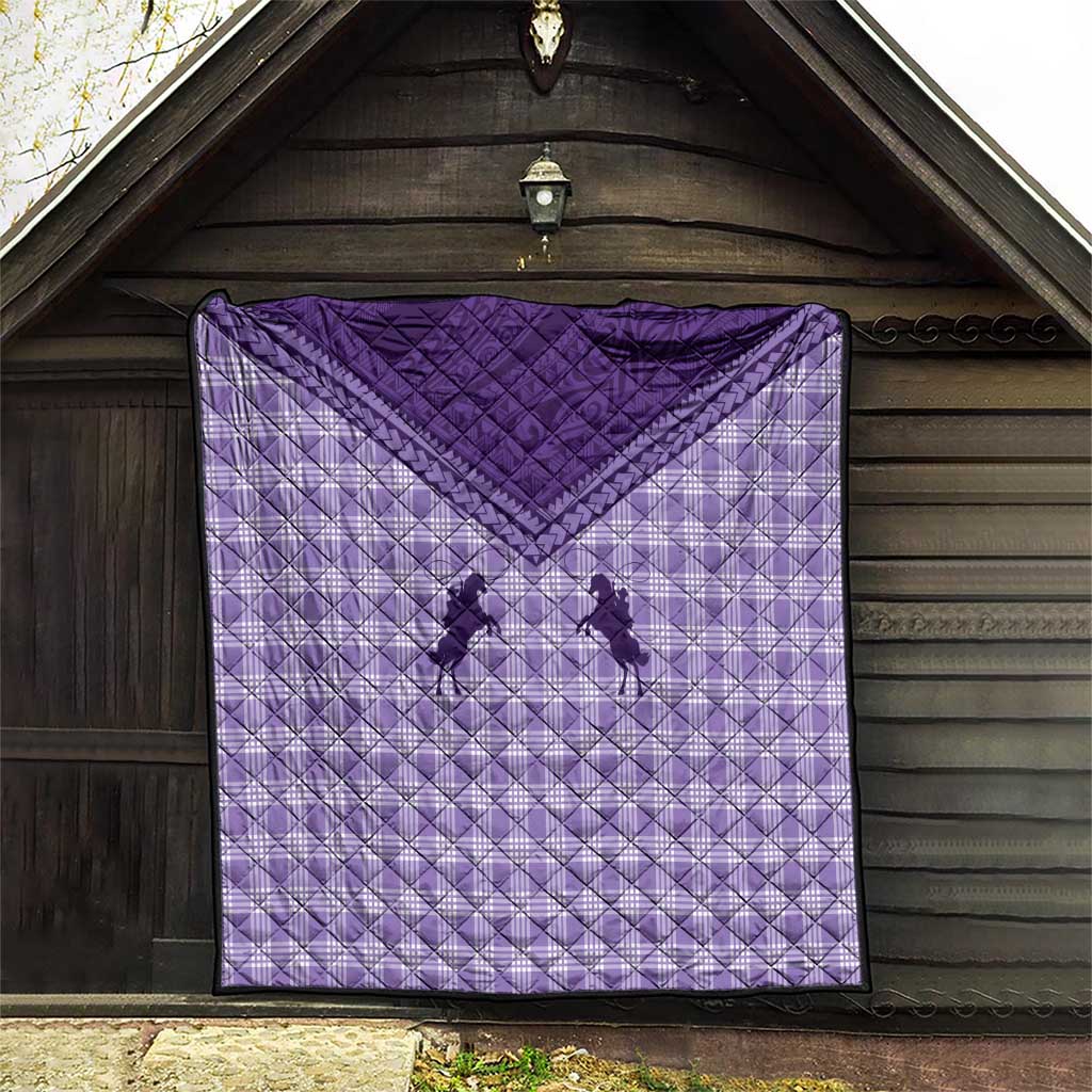 Aloha Hawaii Cowboys Paniolo Quilt Violet Palaka - Polynesian Pride