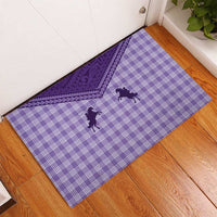 Aloha Hawaii Cowboys Paniolo Rubber Doormat Violet Palaka - Polynesian Pride