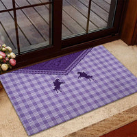 Aloha Hawaii Cowboys Paniolo Rubber Doormat Violet Palaka - Polynesian Pride